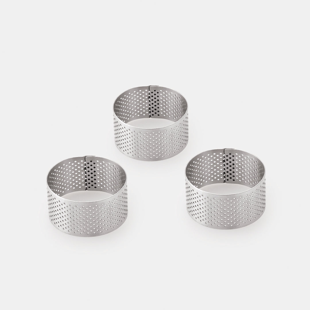 Perforated Round Tart Ring – 3 pc set (H-35mm)