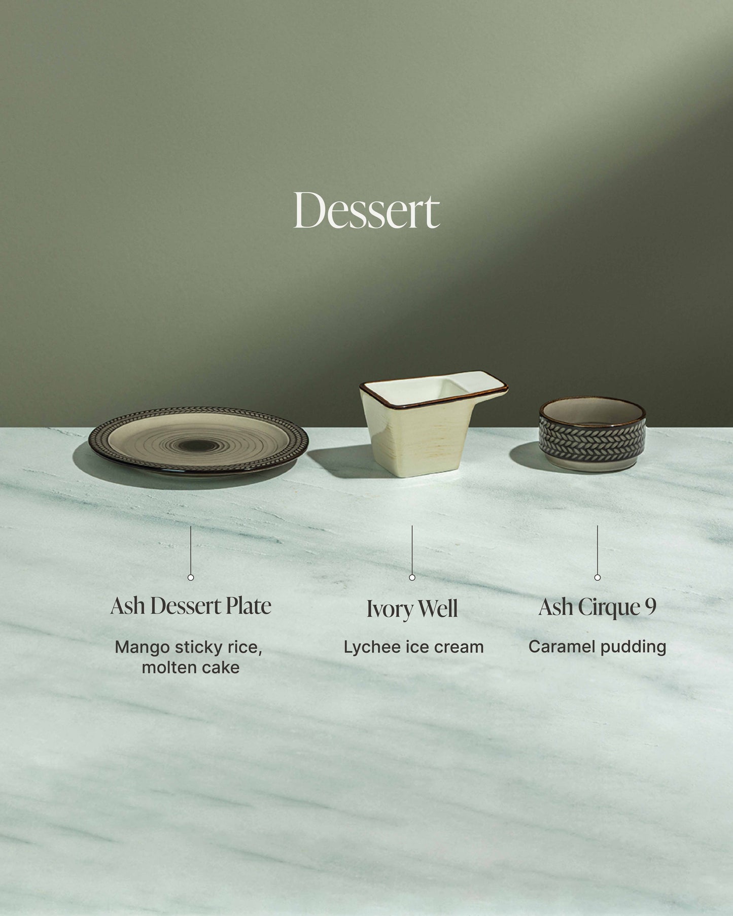 Ash Dessert Plate - Set of 3