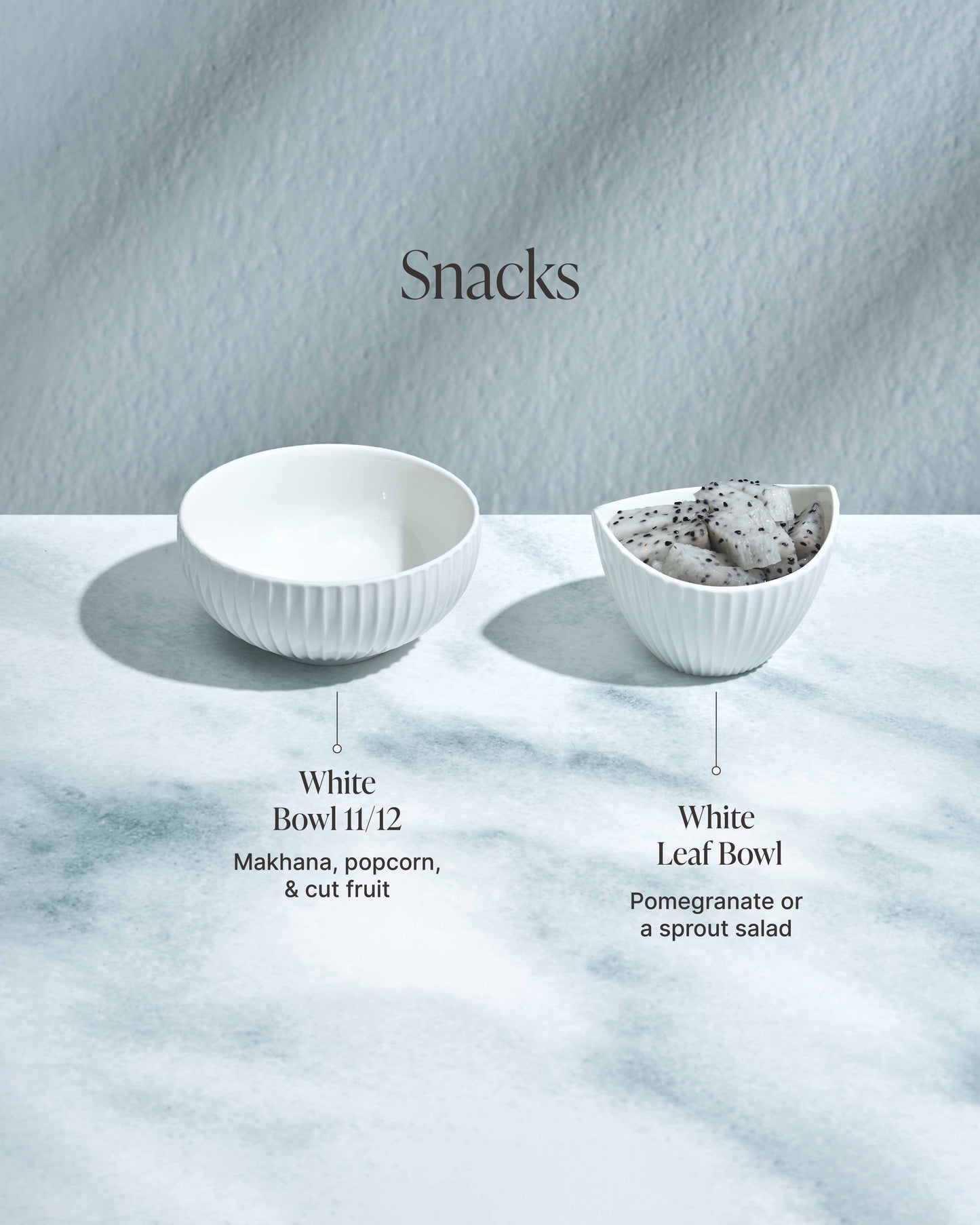 White Leaf Bowl - Set of 3