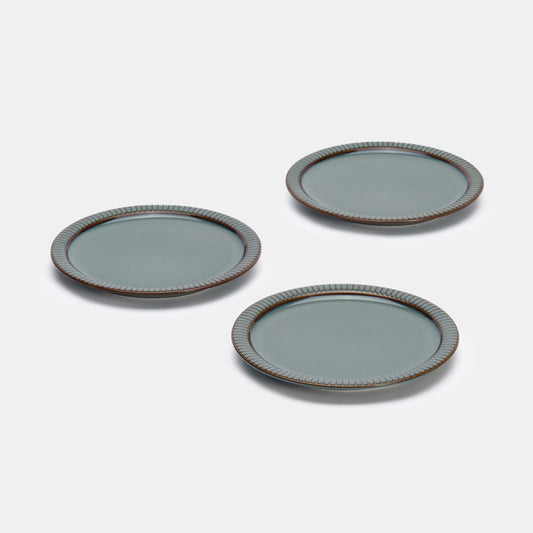 Teal Dessert Plate - Set of 3
