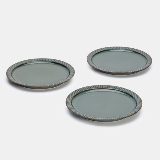 Teal Quarter Plate - Set of 3