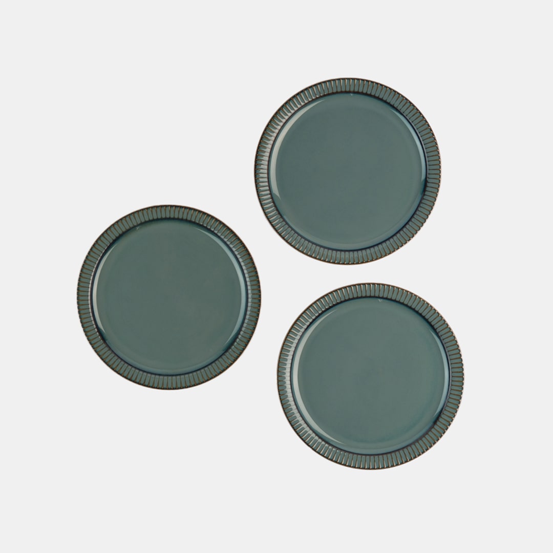Teal Quarter Plate - Set of 3
