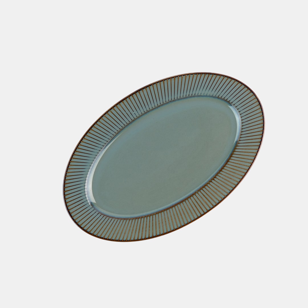 Teal Oval Platter
