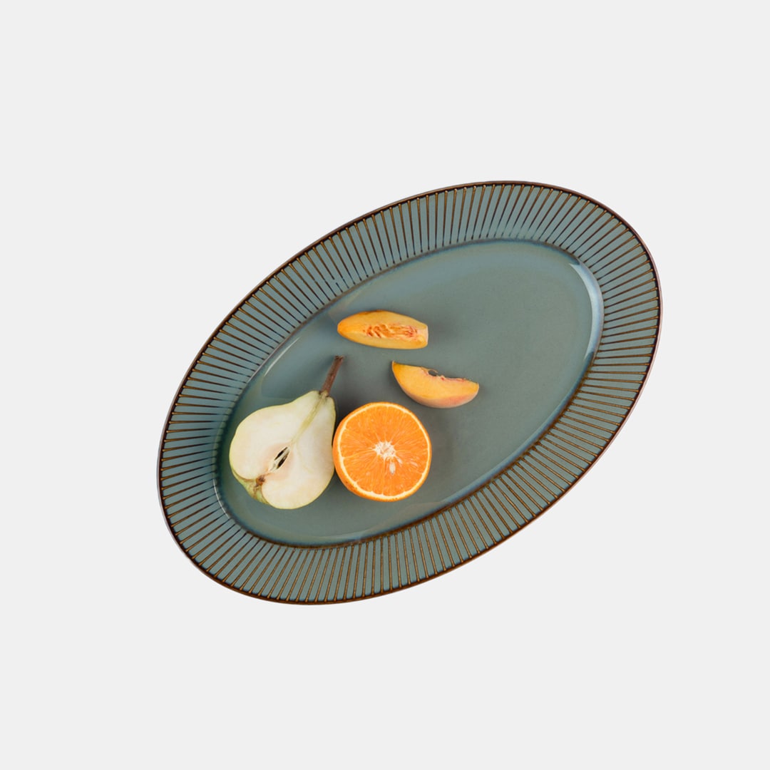 Teal Oval Platter