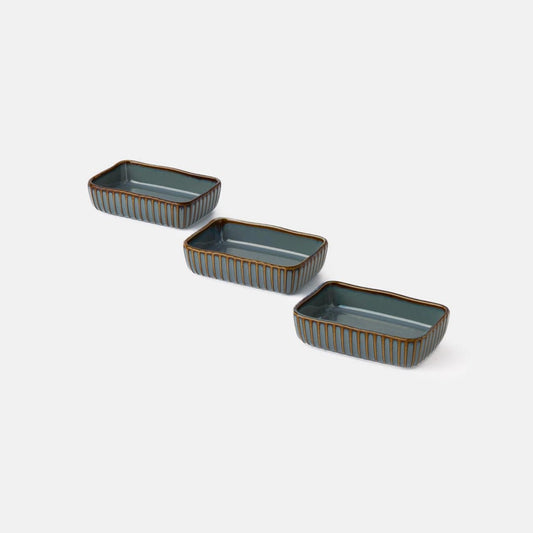 Teal Rectangle Dish 10 - Set of 3