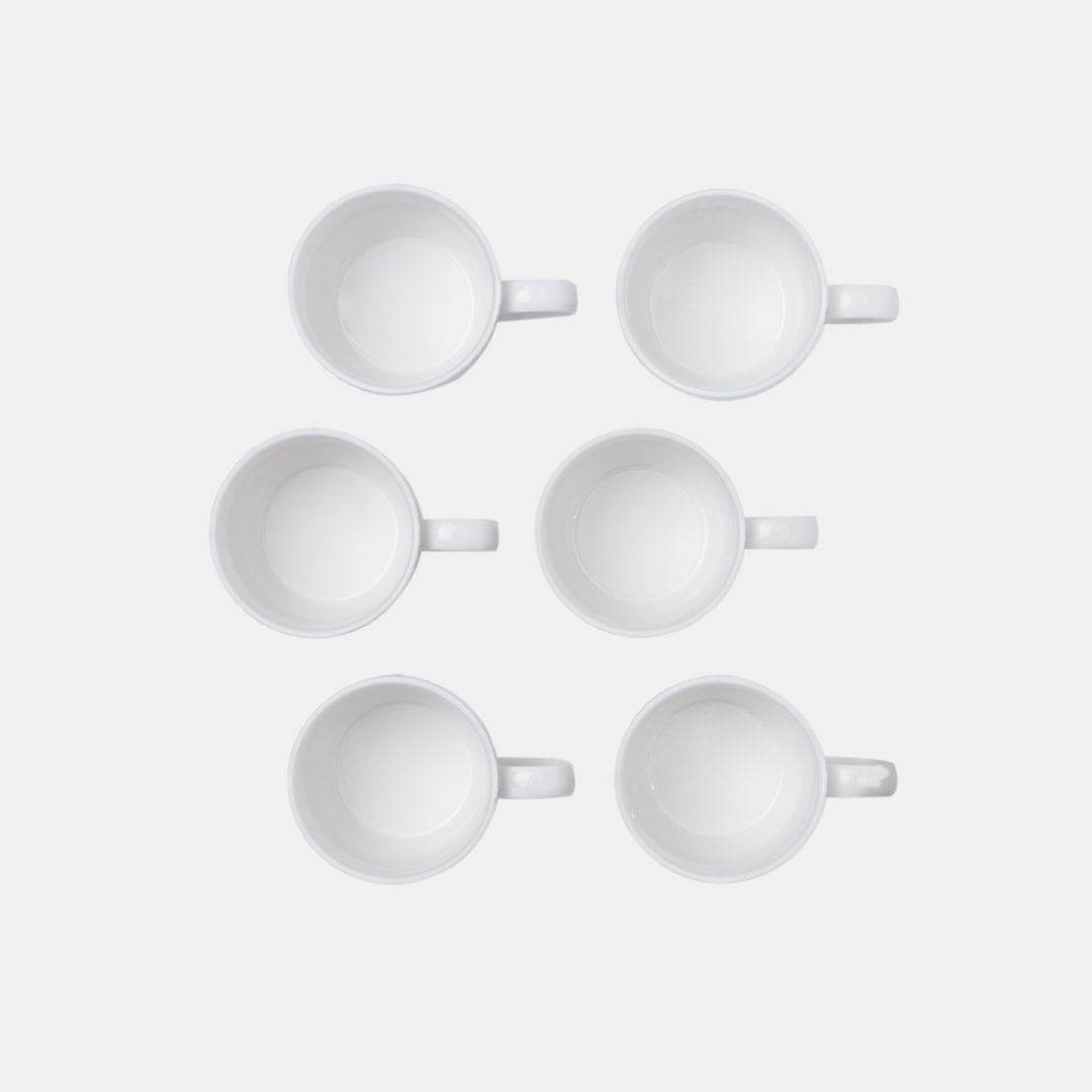 White Tea Cup - Set of 6