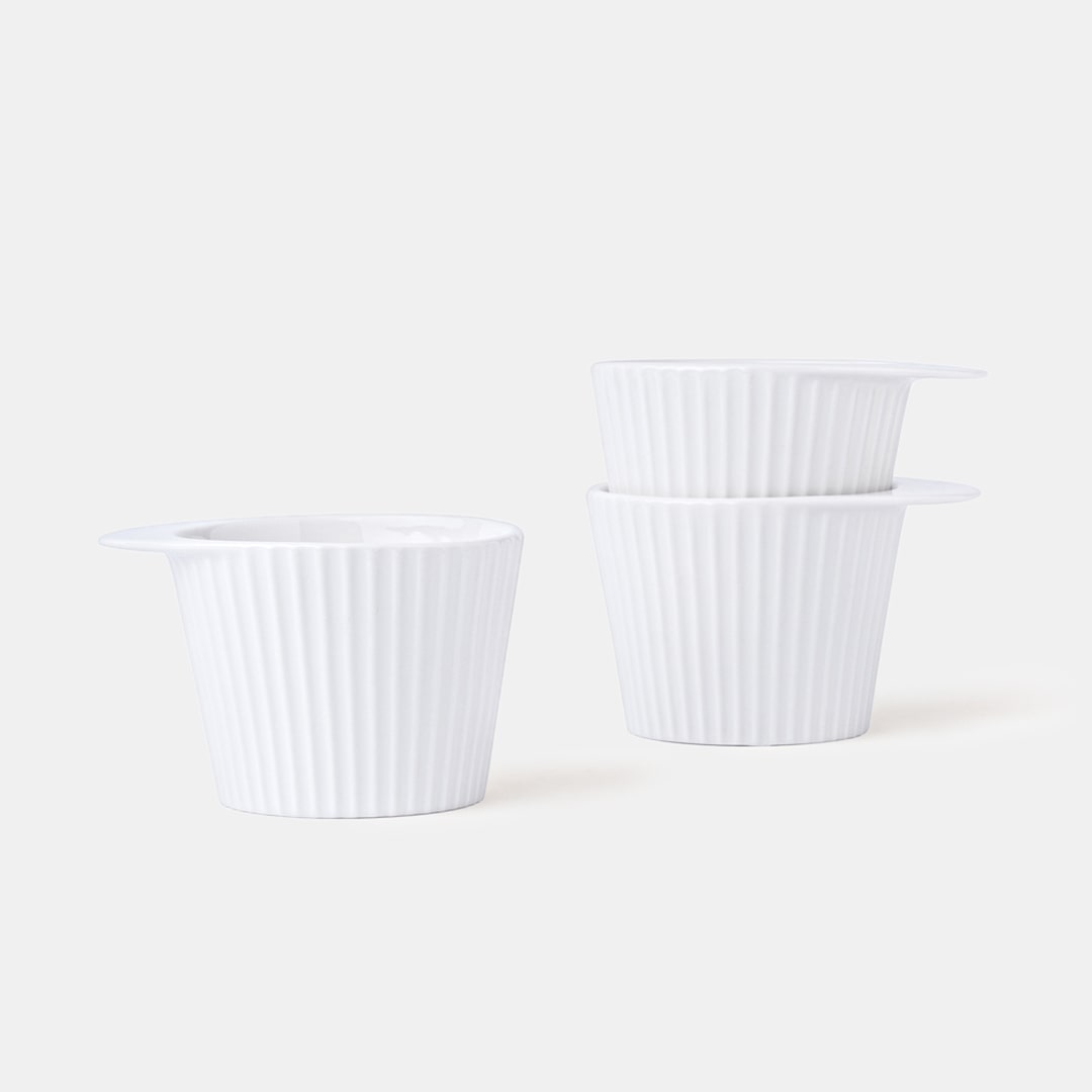 White Tall Cup - Set of 3