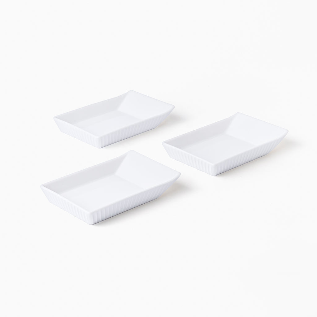 White Rectangle Dish 15 - Set of 3 - Rena