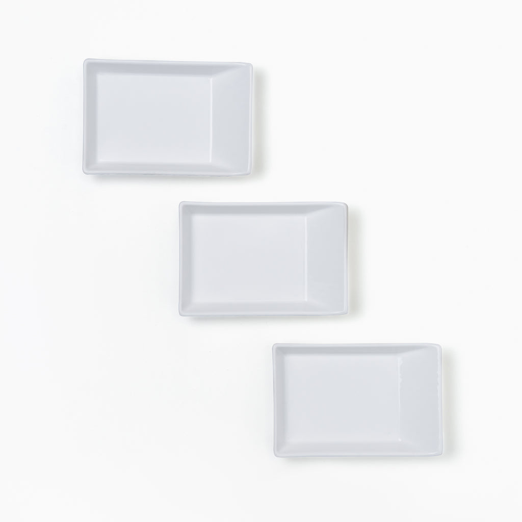 White Rectangle Dish 15 - Set of 3 - Rena