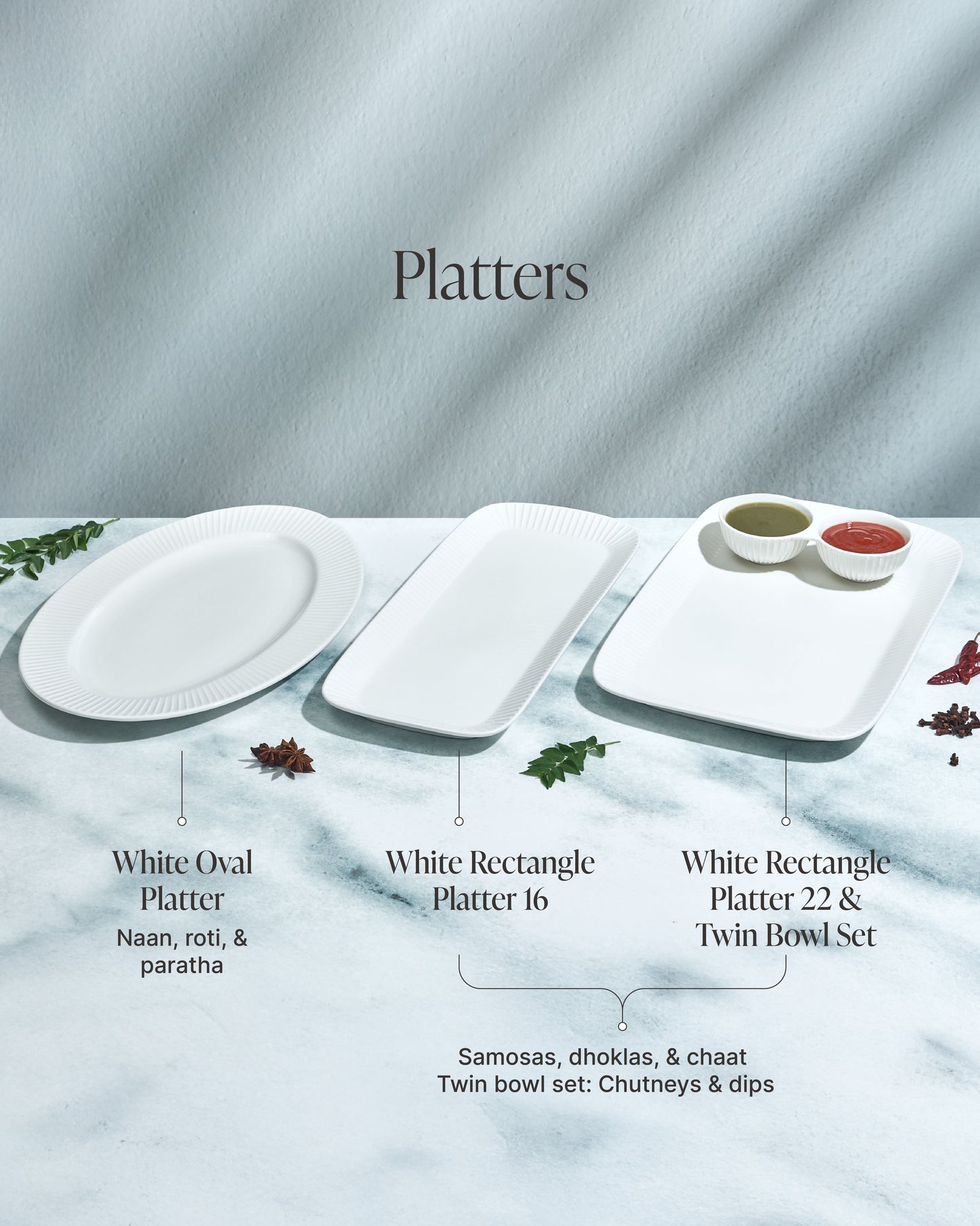 White Rectangle Platter 16