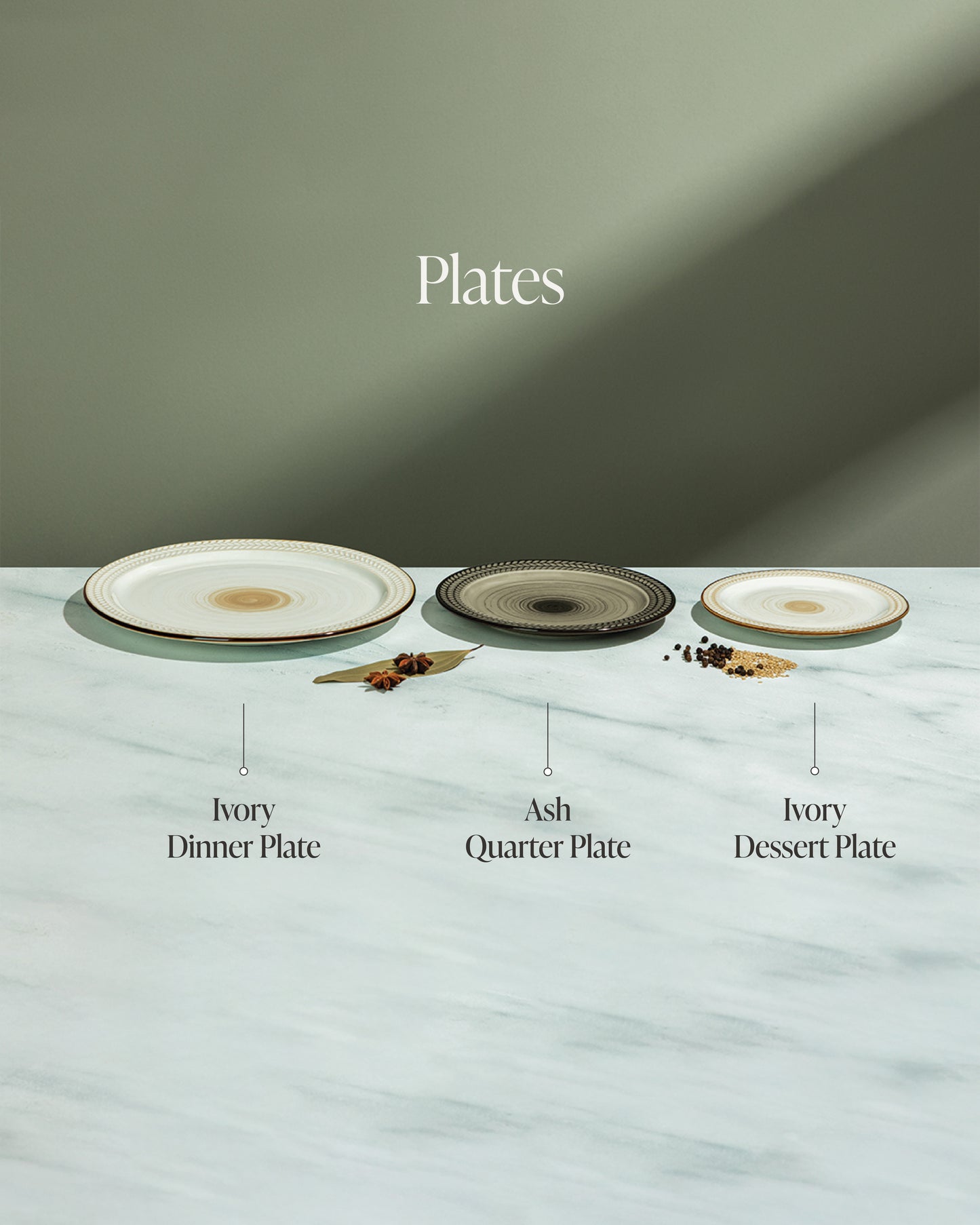 Ivory Dessert Plate - Set of 3
