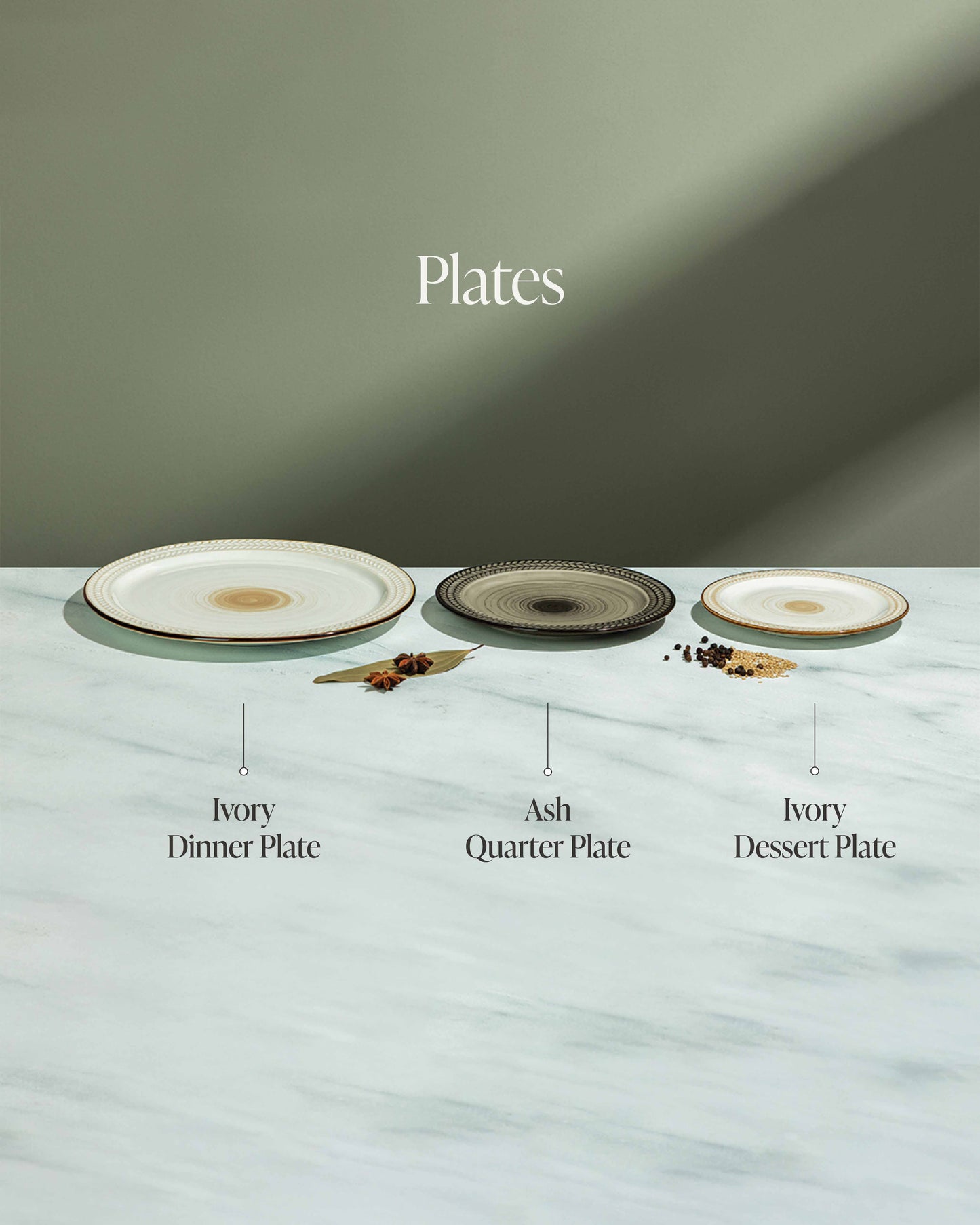 Ash Quarter Plate - Set of 3