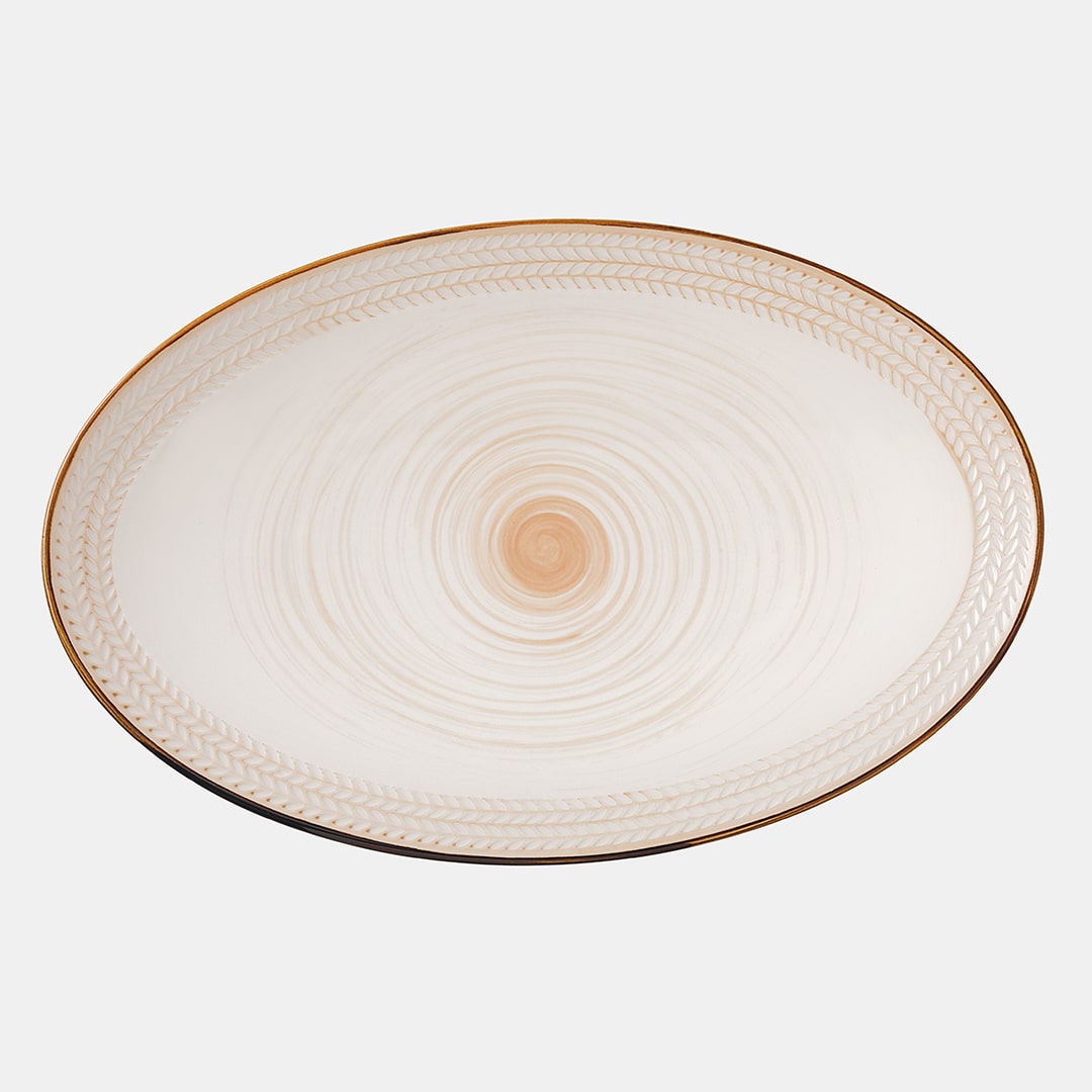 Ivory Oval Platter 35