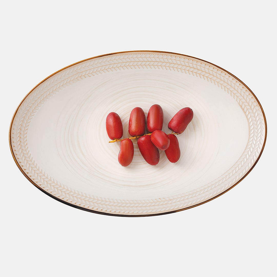 Ivory Oval Platter 35