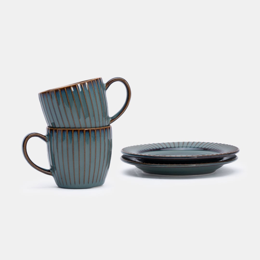 Teal Tea Cup - Set of 2