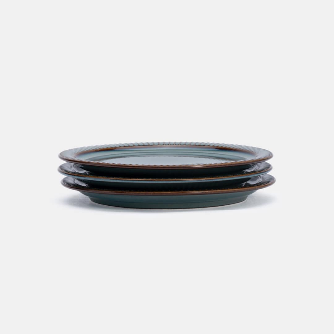 Teal Dessert Plate - Set of 3