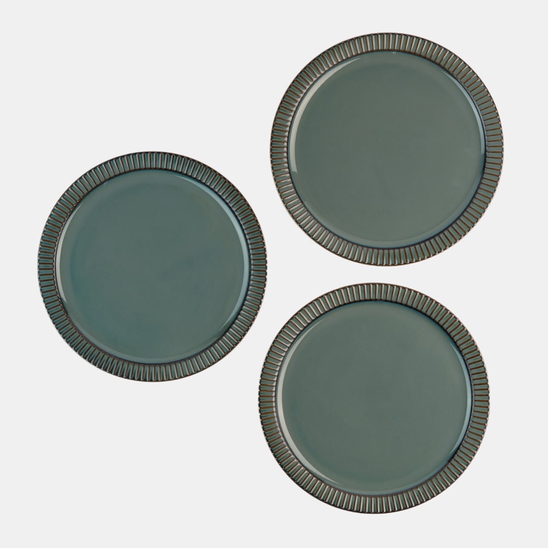 Teal Dinner Plate - Set of 3