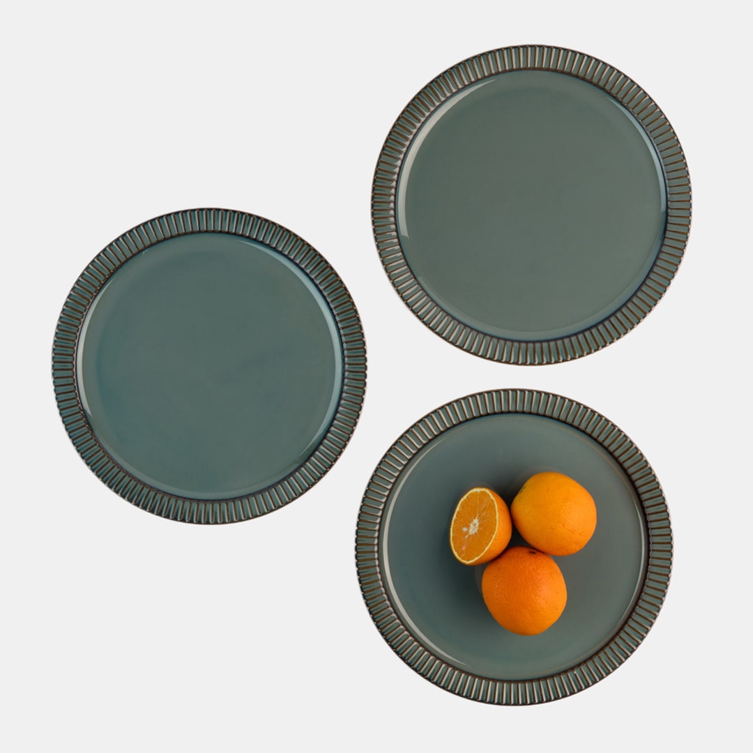 Teal Dinner Plate - Set of 3