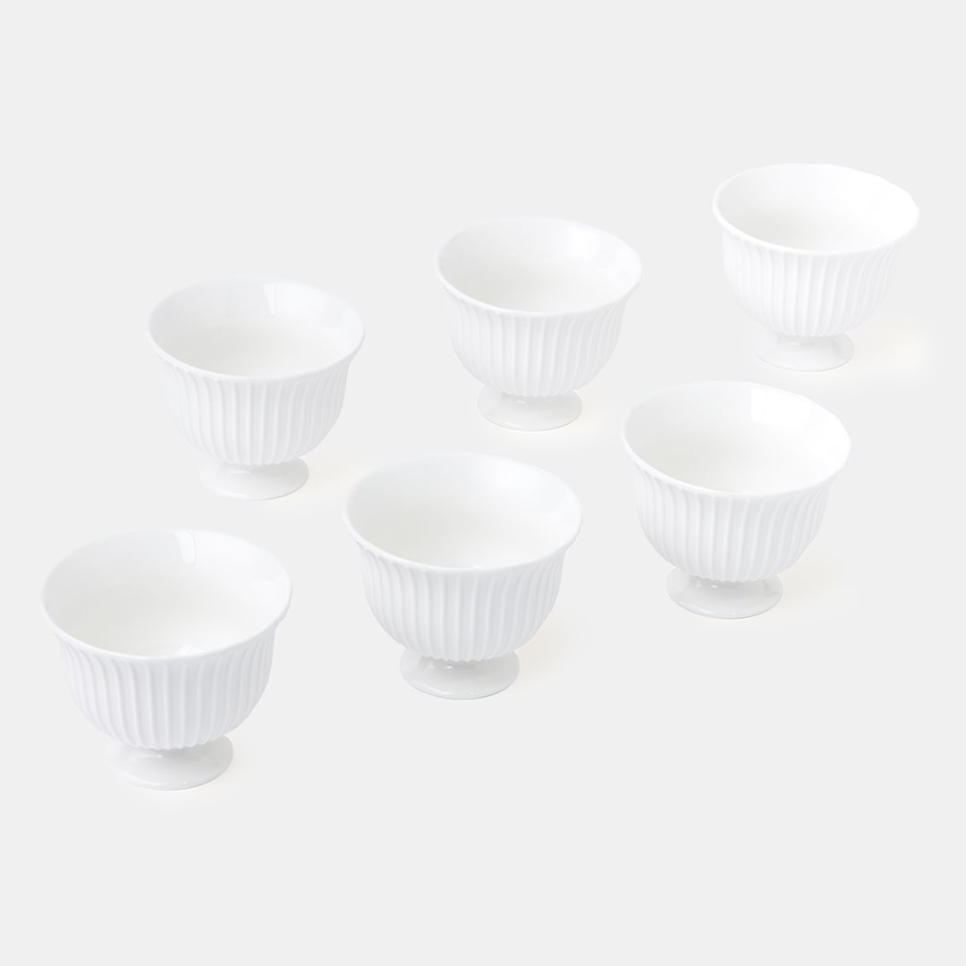 White Ice Cream Cup - Set of 6