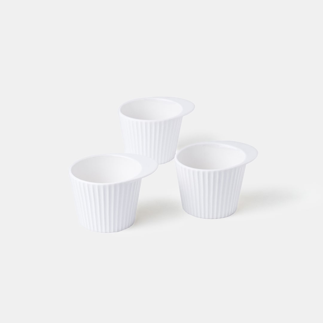 White Tall Cup - Set of 3