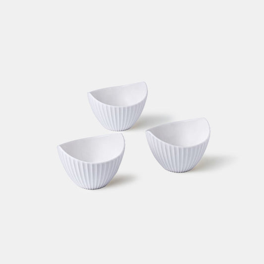 White Leaf Bowl - Set of 3