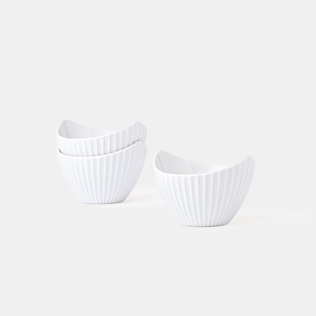White Leaf Bowl - Set of 3