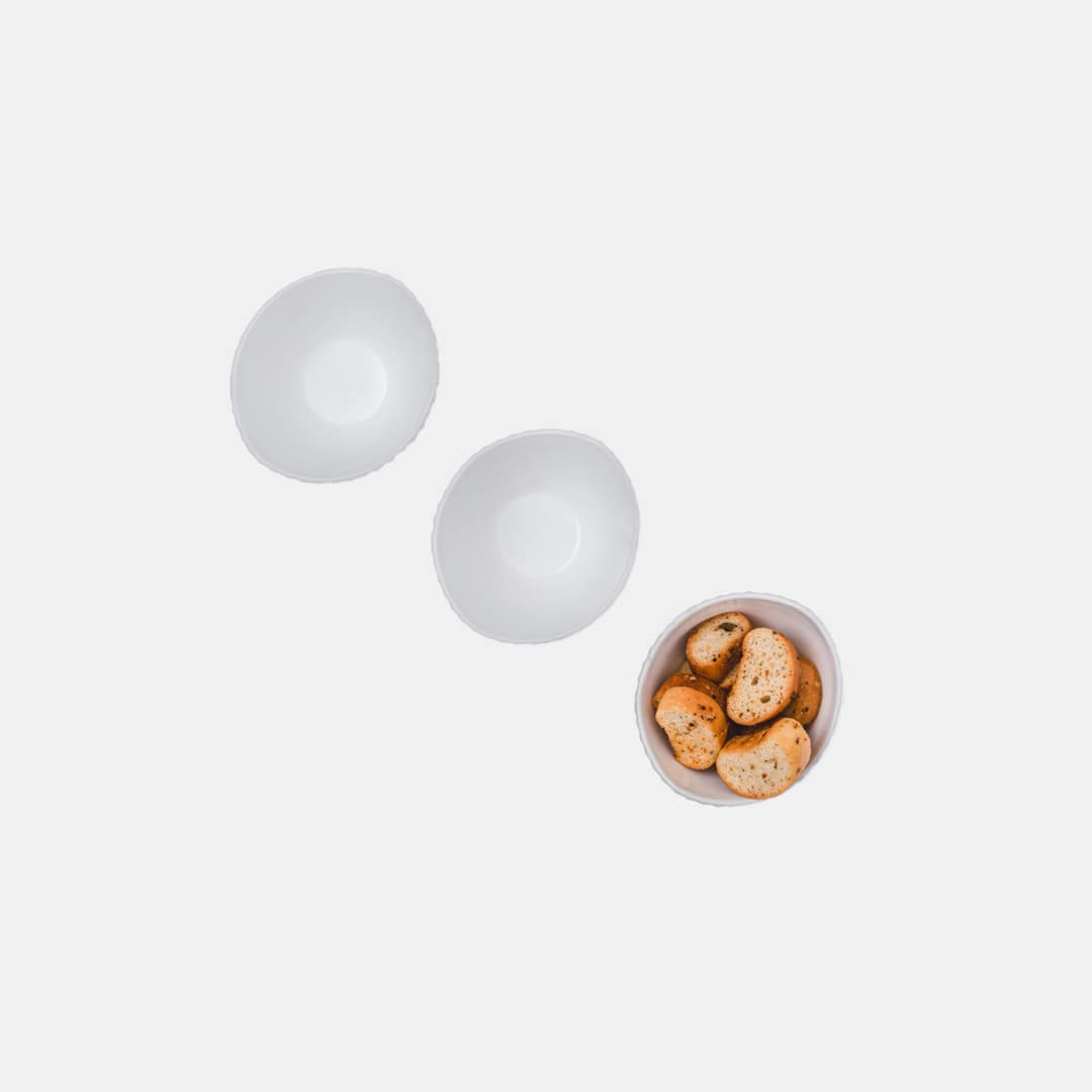 White Leaf Bowl - Set of 3