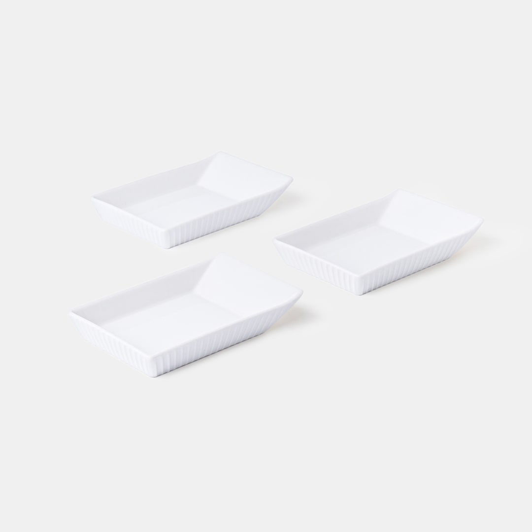 White Rectangle Dish 15 - Set of 3