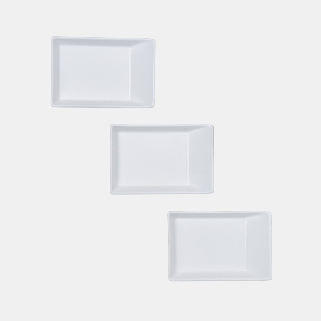 White Rectangle Dish 15 - Set of 3
