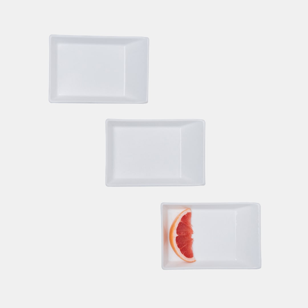 White Rectangle Dish 15 - Set of 3