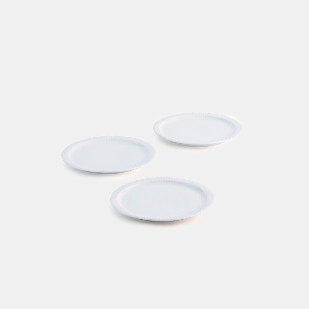 White Dessert Plate - Set of 3
