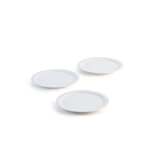 White Dessert Plate - Set of 3