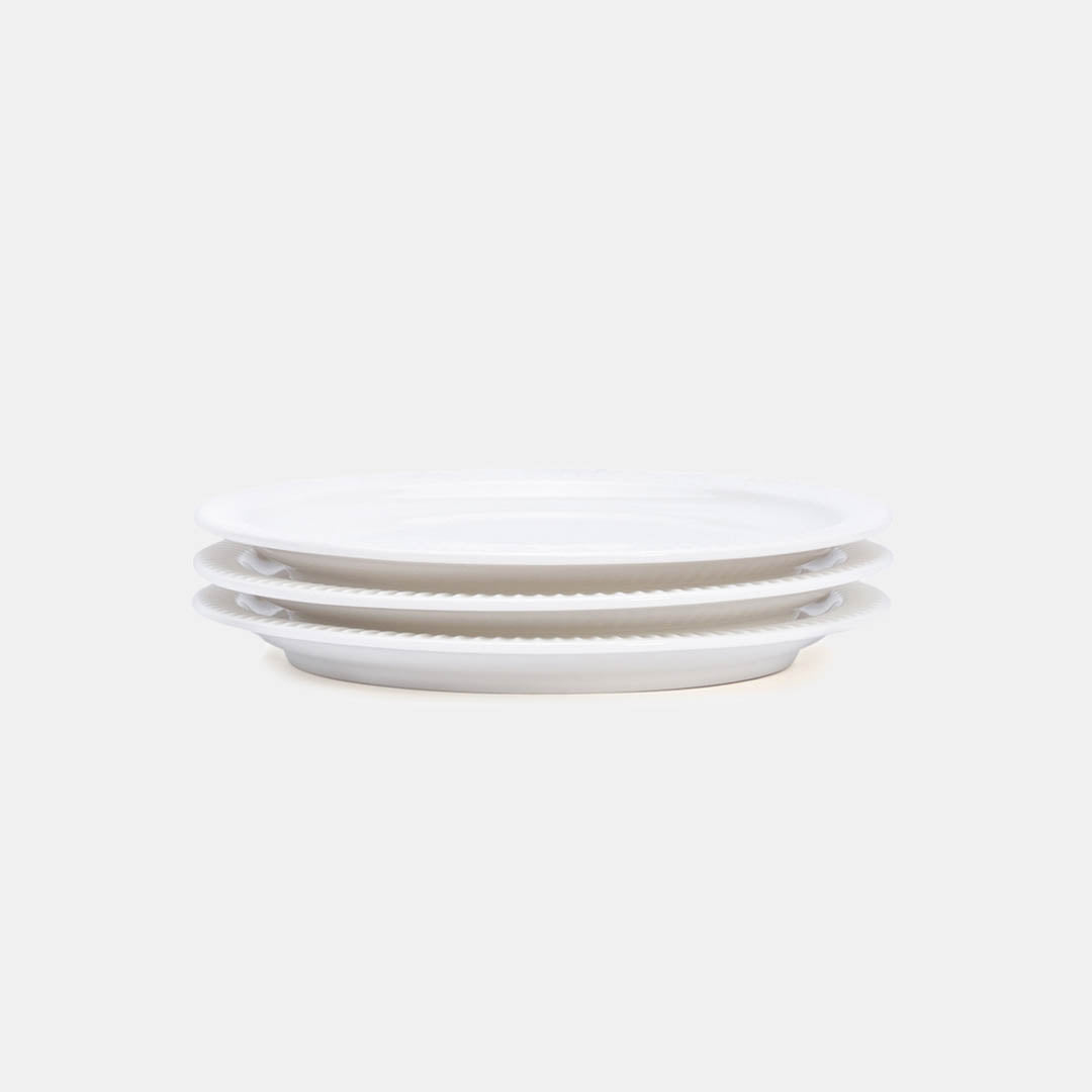 White Dessert Plate - Set of 3