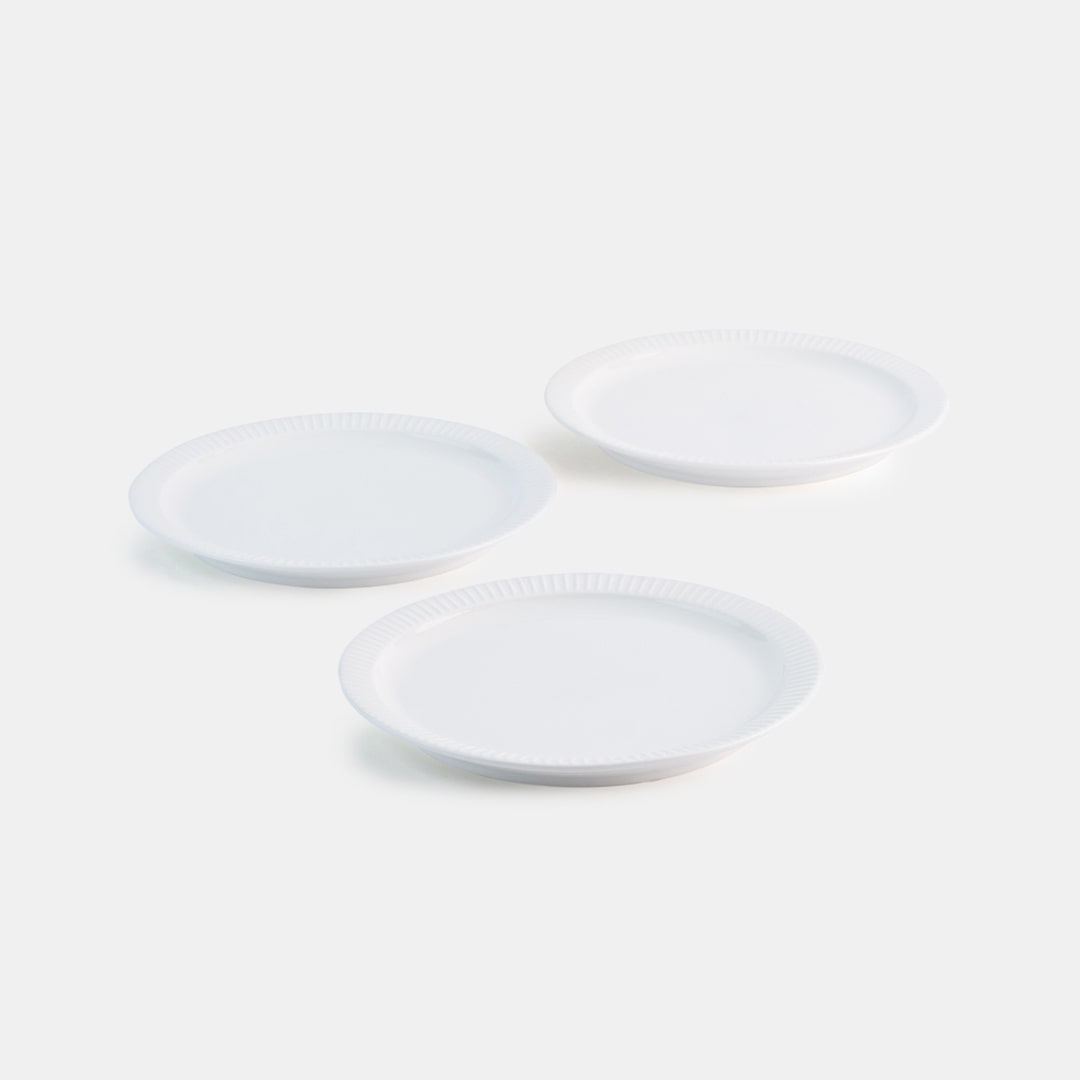 White Quarter Plate - Set of 3