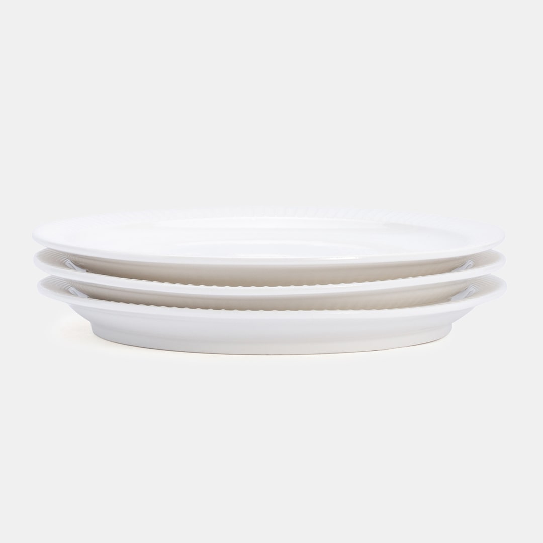 White Quarter Plate - Set of 3