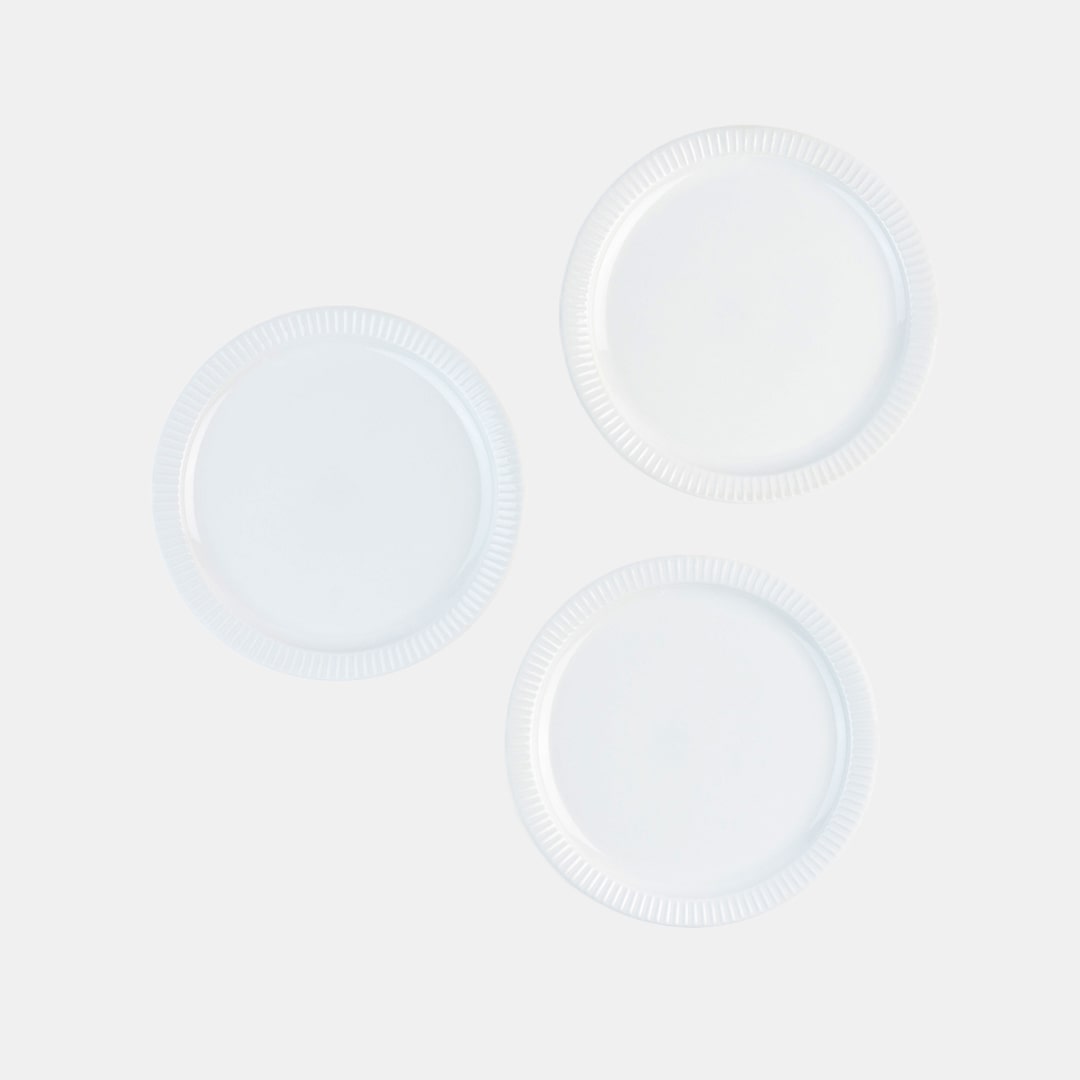 White Quarter Plate - Set of 3
