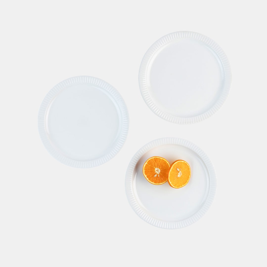 White Quarter Plate - Set of 3