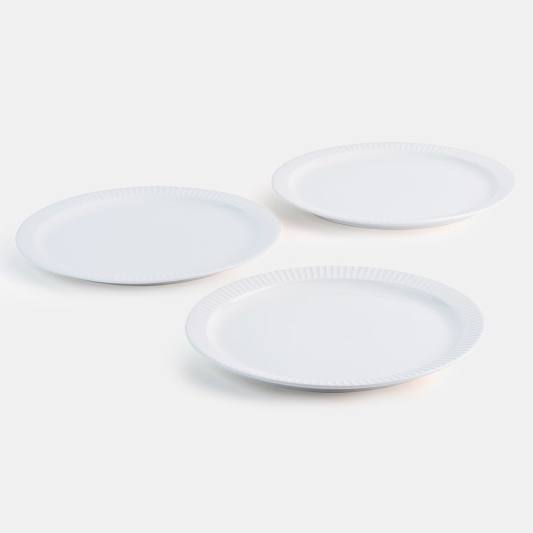 White Dinner Plate - Set of 3